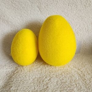 NEW Easter/ spring Flocked Easter Egg Décor Bundle of 2, 8" and 6"